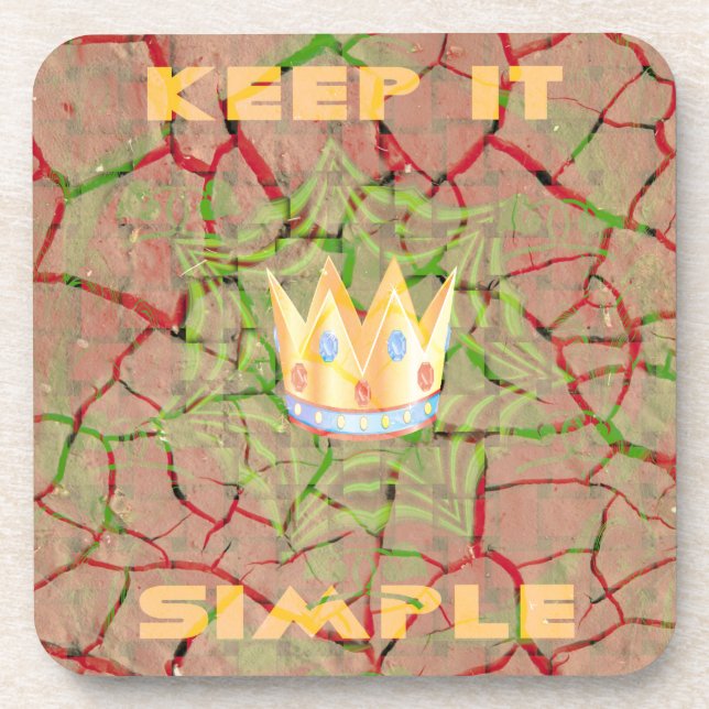 Keep It Simple: Cracked Earth Royal Clarity Art Coaster (Front)