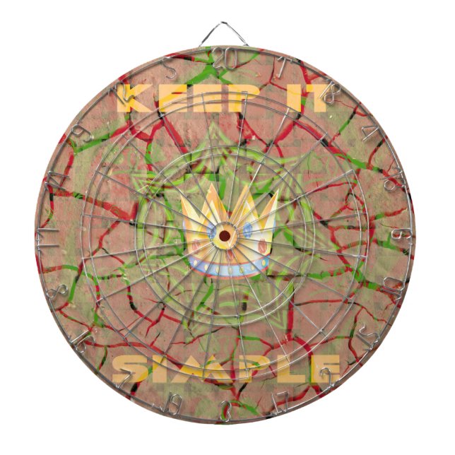 Keep It Simple: Cracked Earth Royal Clarity Art Dartboard (Front)