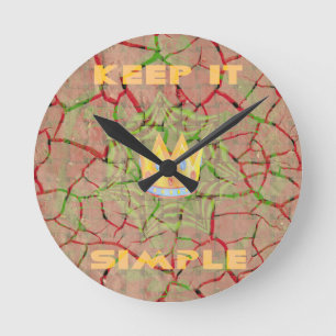 Keep It Simple: Cracked Earth Royal Clarity Art Round Clock