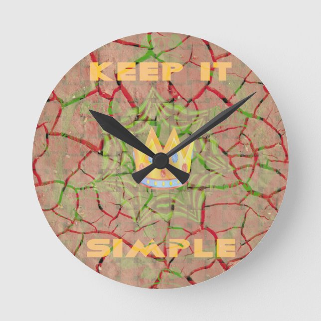Keep It Simple: Cracked Earth Royal Clarity Art Round Clock (Front)