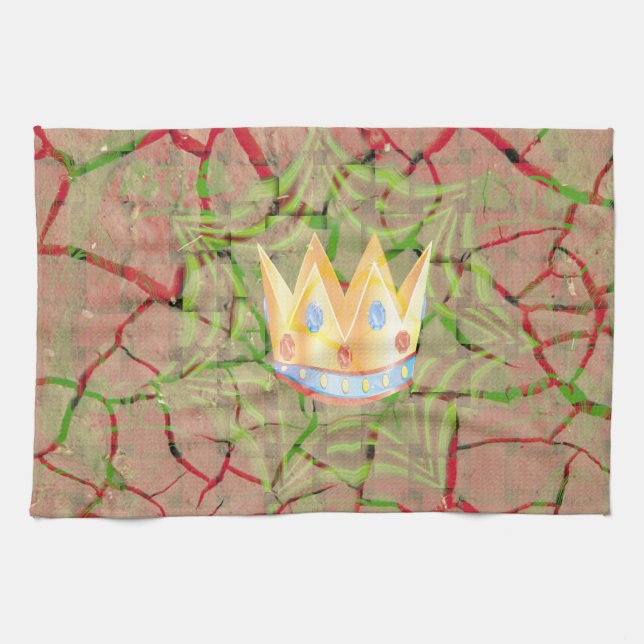 Keep It Simple: Cracked Earth Royal Clarity Art Tea Towel (Horizontal)