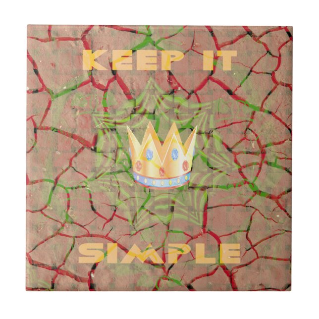 Keep It Simple: Cracked Earth Royal Clarity Art Tile (Front)