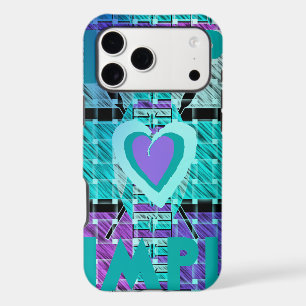 Keep It Simple: Cyan Heart & Clarity Pattern Art