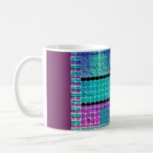 Keep It Simple: Cyan Heart & Clarity Pattern Art Coffee Mug