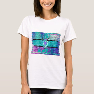 Keep It Simple: Cyan Heart & Clarity Pattern Art T-Shirt