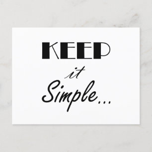 Keep it Simple, Daily Affirmation flash card