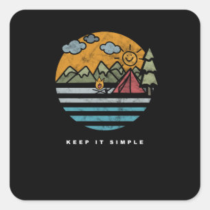 Keep It Simple Geometric Lines Art Geometry Square Sticker