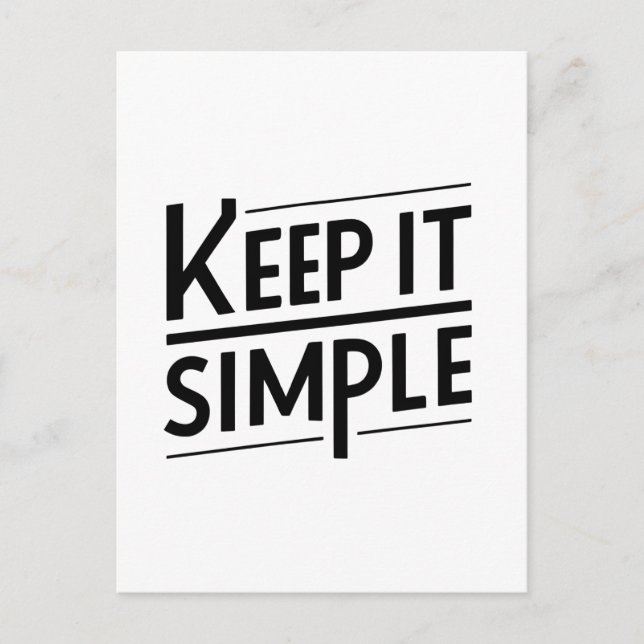 Keep It Simple Minimal Quote Design Postcard (Front)