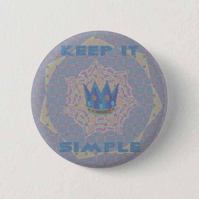 Keep It Simple: Pastel Royal Clarity Pattern Art 6 Cm Round Badge (Front)