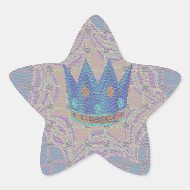 Keep It Simple: Pastel Royal Clarity Pattern Art Star Sticker (Front)