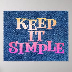 Keep It Simple Recovery Design Poster