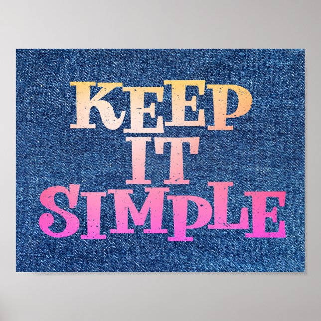 Keep It Simple Recovery Design Poster (Front)
