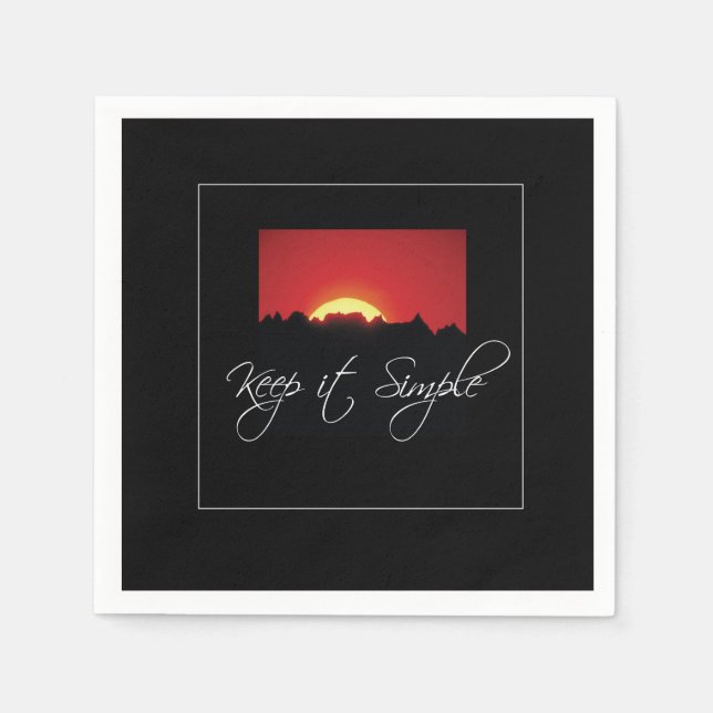 Keep it Simple Recovery, Sunrise, Black Recovery Napkin (Front)