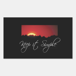Keep it Simple Recovery, Sunrise, Black Recovery Rectangular Sticker