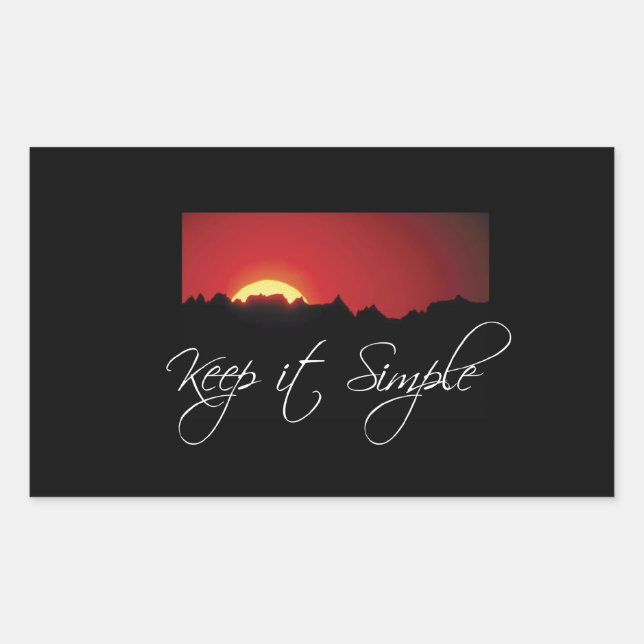 Keep it Simple Recovery, Sunrise, Black Recovery Rectangular Sticker (Front)