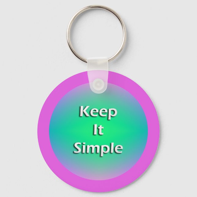 Keep It Simple Round Key Ring (Front)
