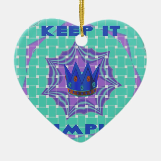 Keep It Simple: The Royal Clarity Pattern Art  Ceramic Tree Decoration (Front)