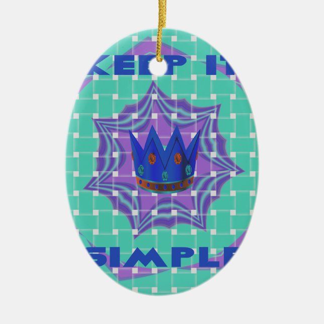Keep It Simple: The Royal Clarity Pattern Art  Ceramic Tree Decoration (Front)