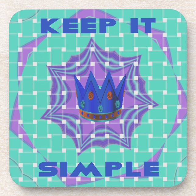 Keep It Simple: The Royal Clarity Pattern Art  Coaster (Front)
