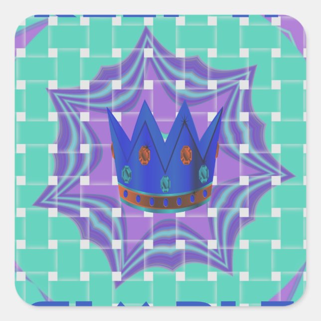 Keep It Simple: The Royal Clarity Pattern Art  Square Sticker (Front)