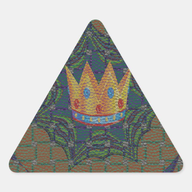 Keep It Simple: The Royal Clarity Pattern Design Triangle Sticker (Front)