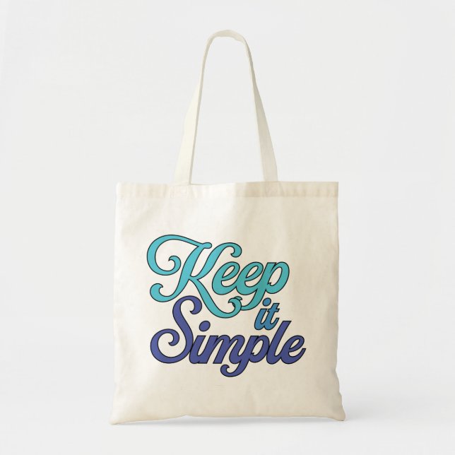 Keep It Simple Tote Bag (Blue) (Front)