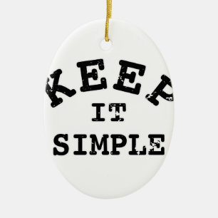 Keep It Simple Typography Ceramic Tree Decoration