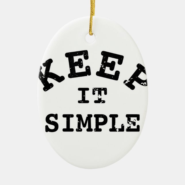 Keep It Simple Typography Ceramic Tree Decoration (Front)
