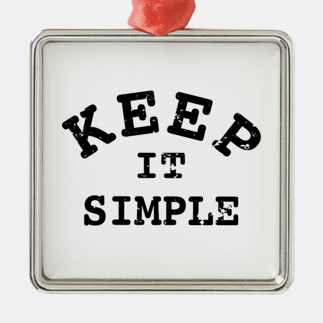 Keep It Simple Typography Metal Tree Decoration (Front)