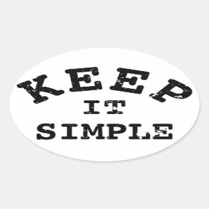 Keep It Simple Typography Oval Sticker