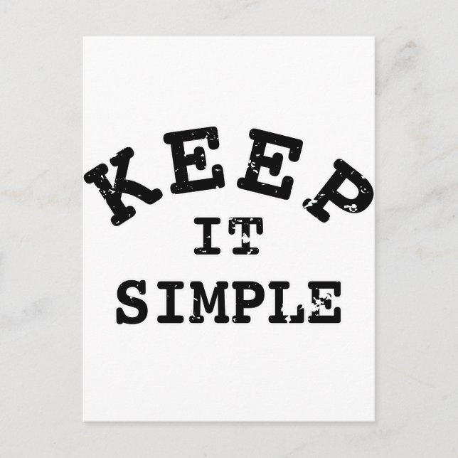 Keep It Simple Typography Postcard (Front)