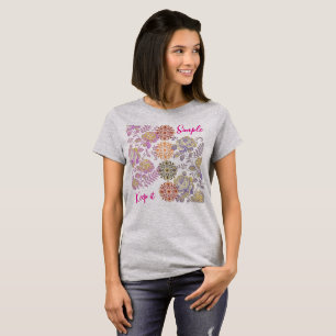 Keep It Simple Vintage Floral & Mandala Boho T-Shirt