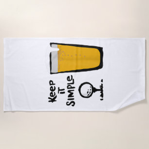Keep It Simples Funny Golf Beer Beach Towel