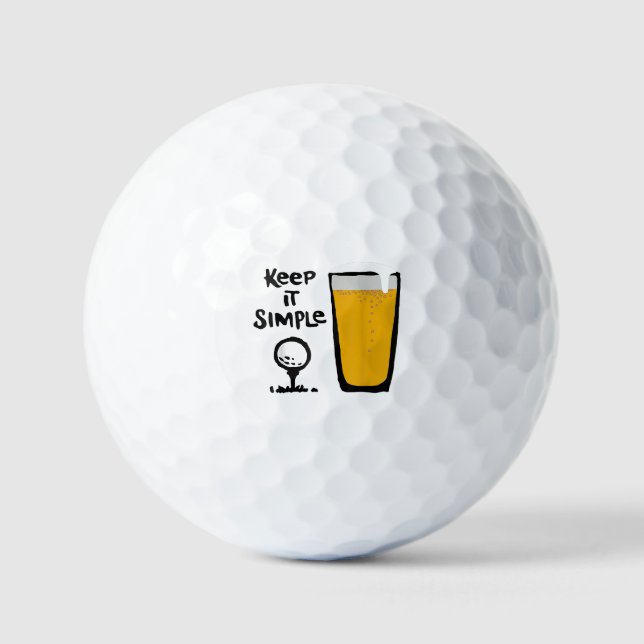 Keep It Simples Funny Golf Beer Golf Balls (Front)