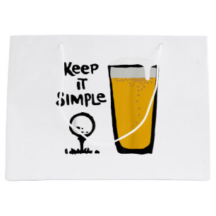 Keep It Simples Funny Golf Beer Large Gift Bag