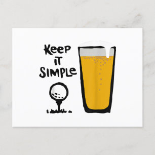 Keep It Simples Funny Golf Beer Postcard