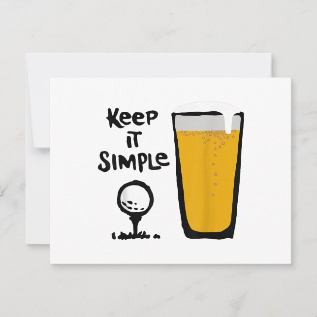 Keep It Simples Funny Golf Beer Thank You Card (Front)