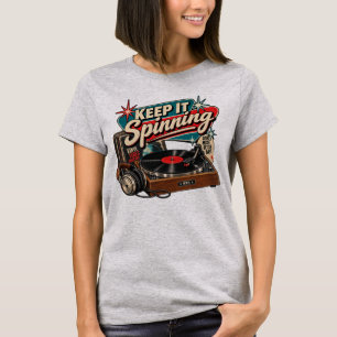Keep It Spinning Vintage Vinyl Record Women's T-Sh T-Shirt