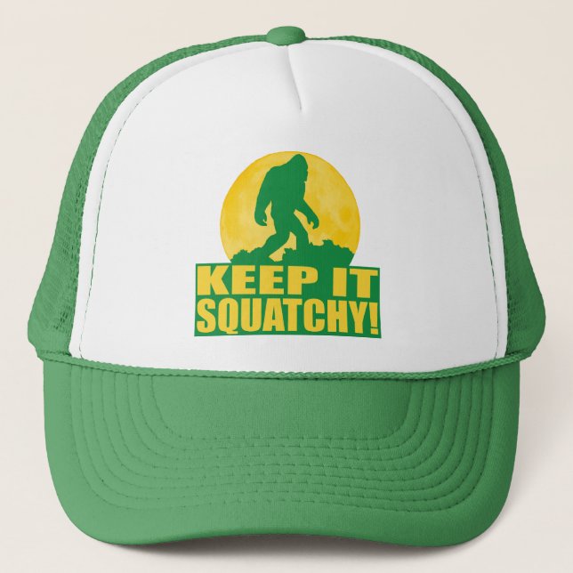 KEEP IT SQUATCHY! Special BARK AT THE MOON edition Trucker Hat (Front)