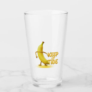 Keep It Tide – Funny Banana Typography Minimalist Glass