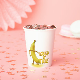Keep It Tide – Funny Banana Typography Minimalist Paper Cups