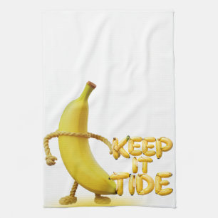 Keep It Tide – Funny Banana Typography Minimalist Tea Towel