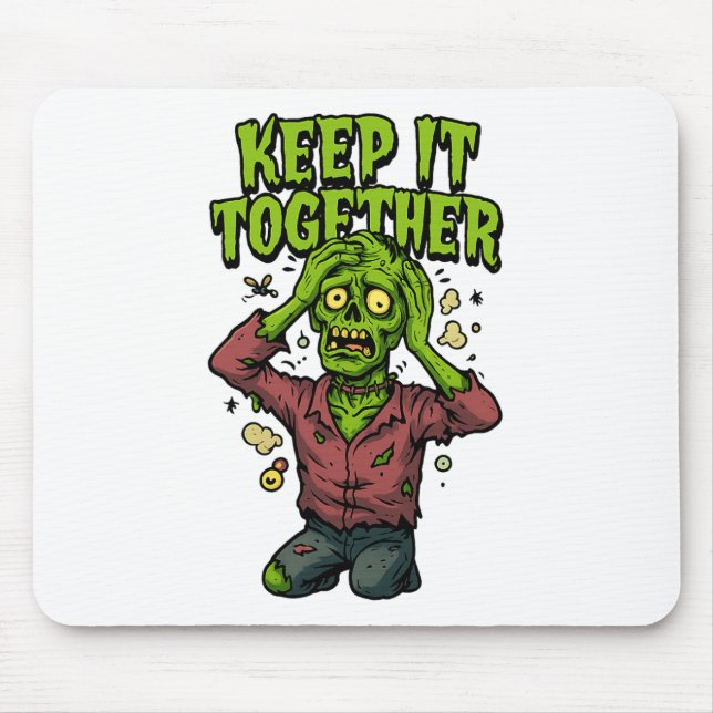 Keep It Together – Funny Zombie Pun Sarcastic  Mouse Mat (Front)
