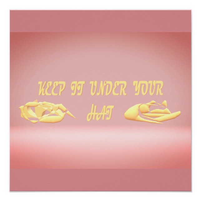 keep it under your hat secrets design   metal prin poster (Front)