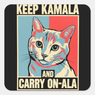 Keep Kamala and Carry On-A-La LA Kamala Harris Square Sticker