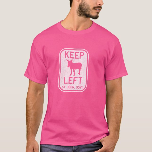 Keep Left St. John USVI Donkey Distressed  Shirt (Front)
