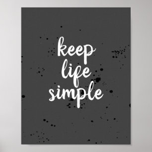 keep life simple quote  poster typography