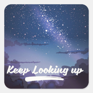 keep looking up square sticker