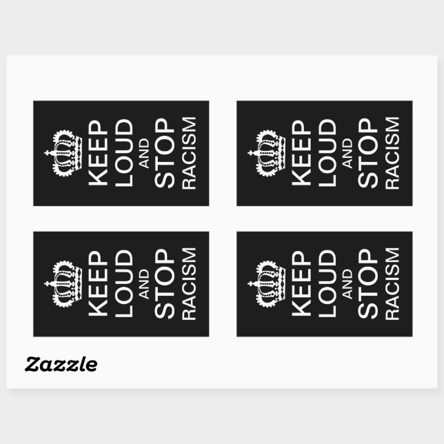 Keep Loud and Stop Racism Rectangular Sticker (Sheet)