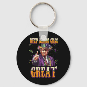 Keep Mardi Gras Great Funny Trump Mardi Gras 2025 Key Ring